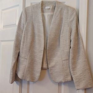 💼 NWT Kenar Neutral Textured Stripes Cotton/Linen Blend Blazer Jacket